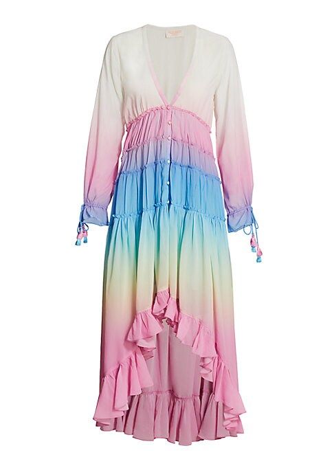 Rococo Sand Women's Rainbow Tiered High-Low Dress - White Pink - Size XS | Saks Fifth Avenue