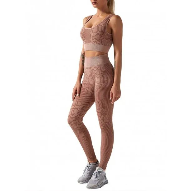 Sexy Women Compression Active Wear Sets Gym Yoga Clothing Camisole Sleeveless Vest Sports Bra Tan... | Walmart (US)