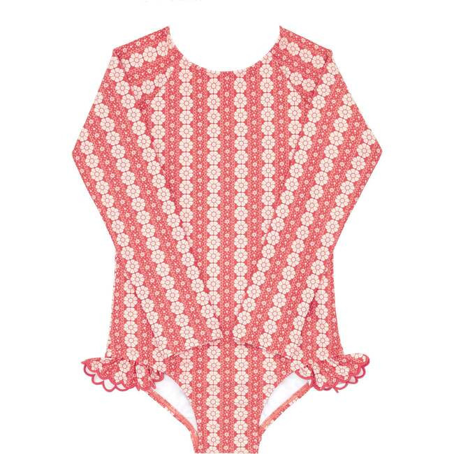 Minnow | Girls Regatta (Red Paisley Rashguard One Piece, Size 11-12Y) | Maisonette | Maisonette