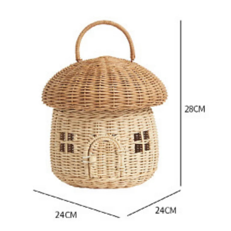 TENEBRALUX Handmade Wicker Mushroom-Shaped Storage Basket for Outdoor, Kids, Decor, Photography P... | Walmart (US)