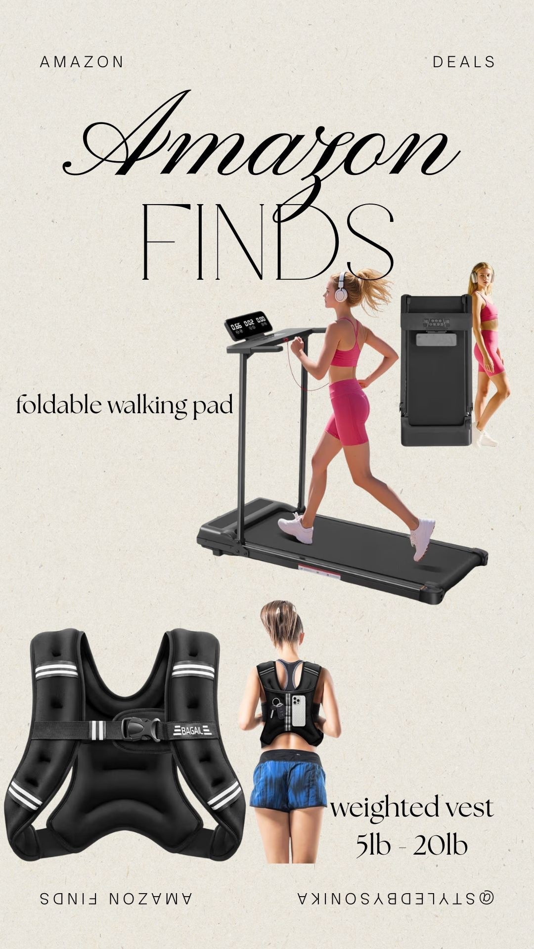 Amazon finds
Walking pad
Weighted vest
Amazon workout 

#LTKActive #LTKfitnessgoals #LTKSaleAlert
