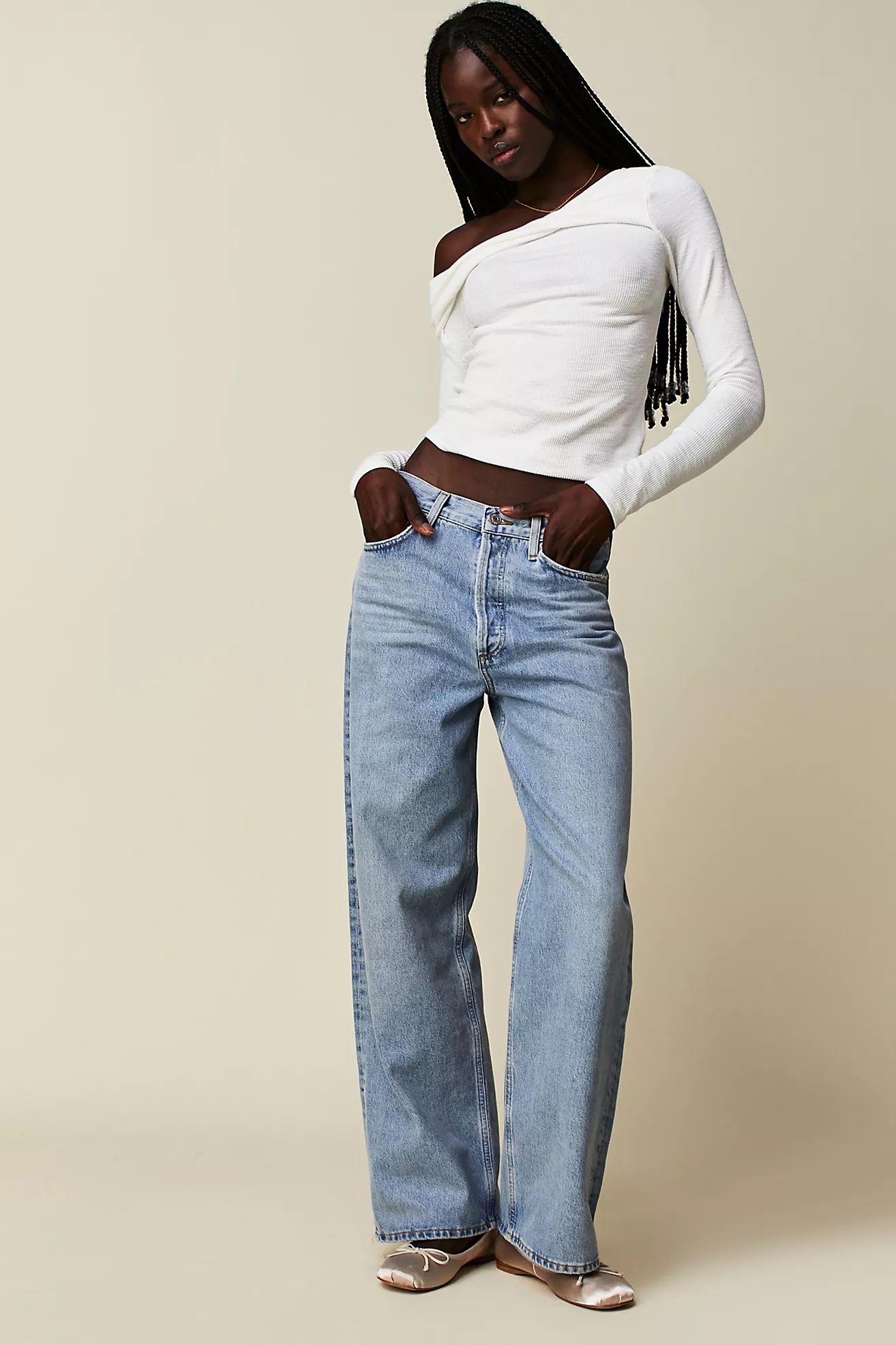 AGOLDE Low-Rise Baggy Jeans | Free People (Global - UK&FR Excluded)