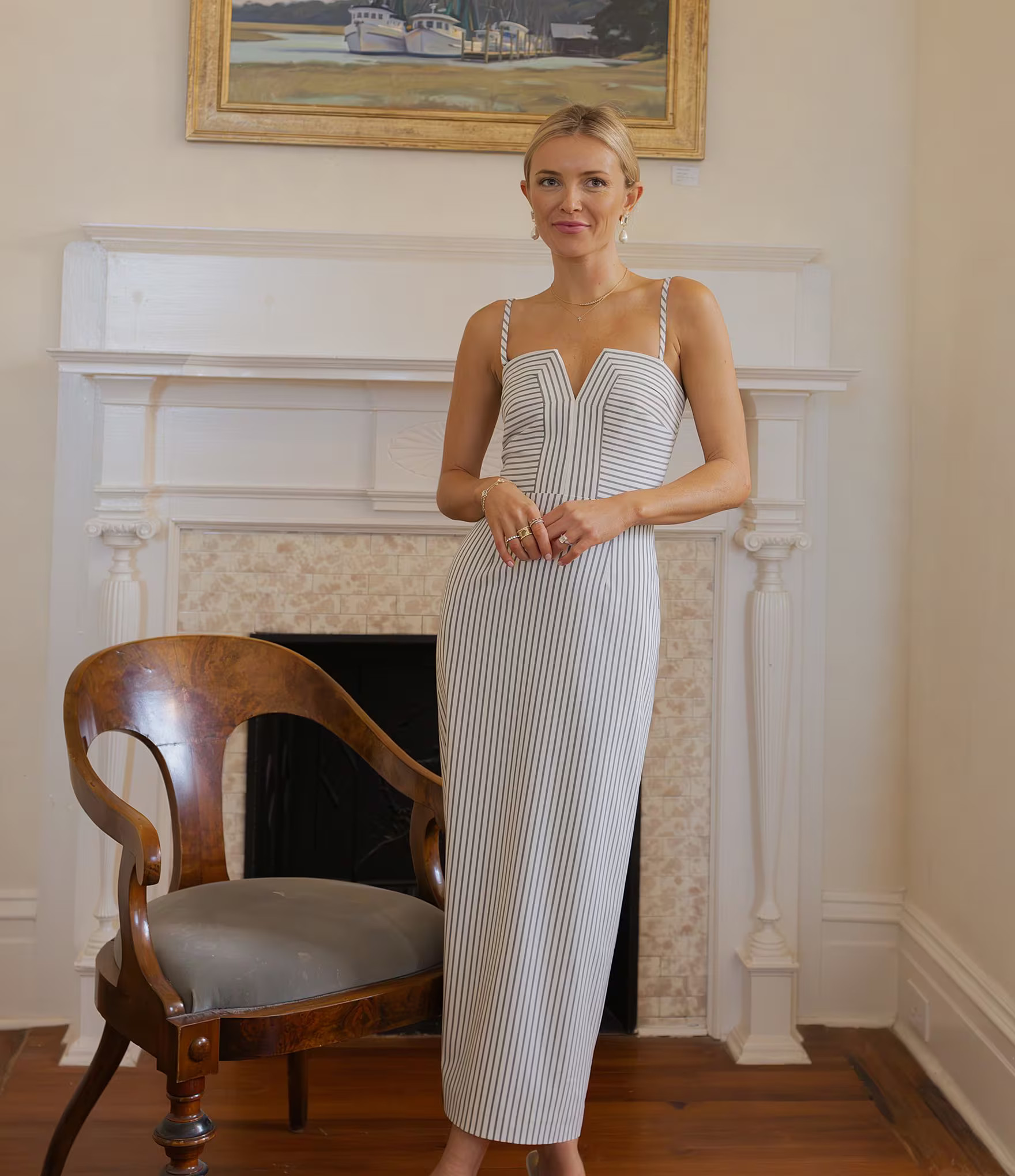 Antonio Melani x Style by Simkins Emma Stripe Print Square Neck Sleeveless Dress | Dillard's | Dillard's