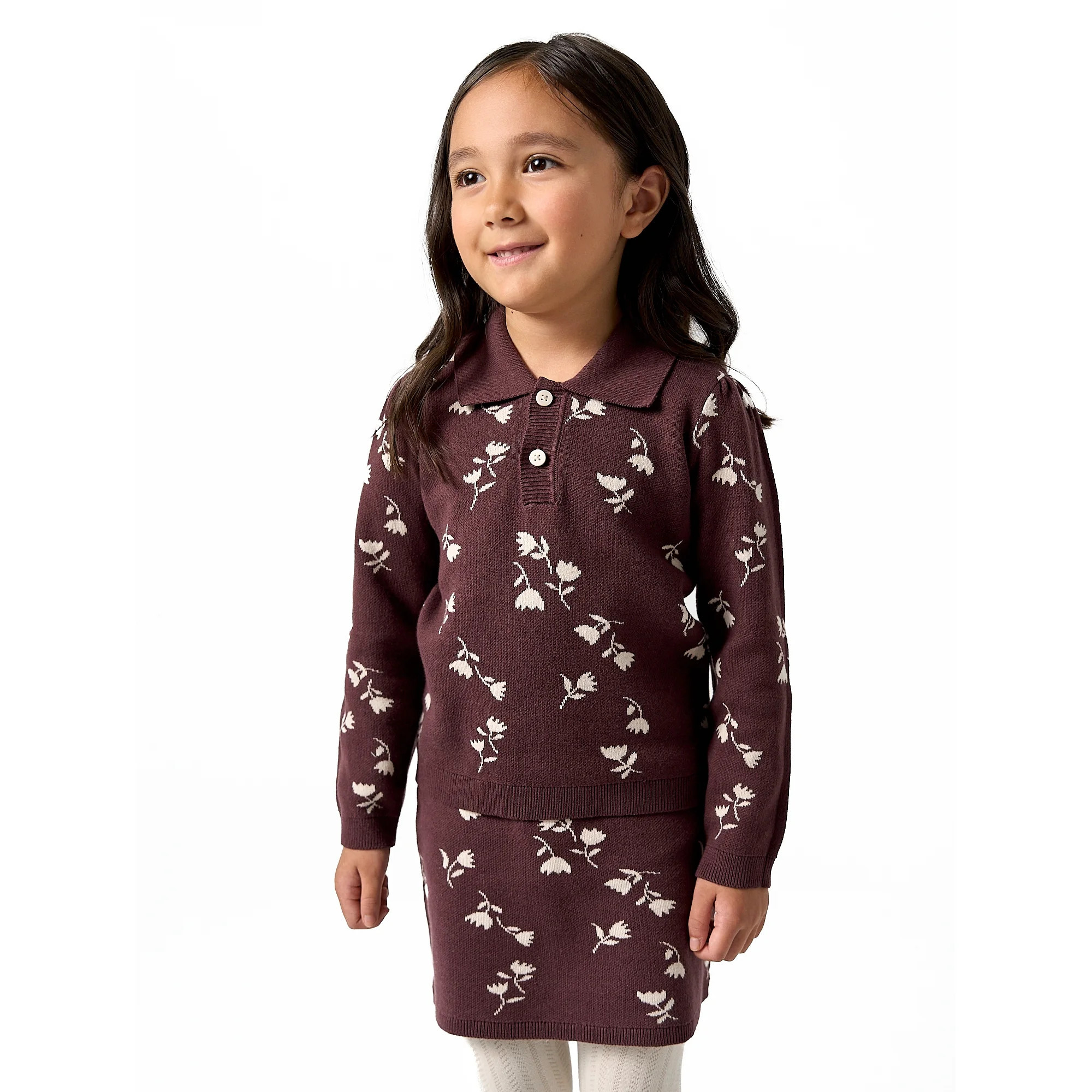 Modern Moments by Gerber Toddler Girl Jacquard Sweater and Skirt Set, 2-Piece, Sizes 12 Months - 5T | Walmart (US)