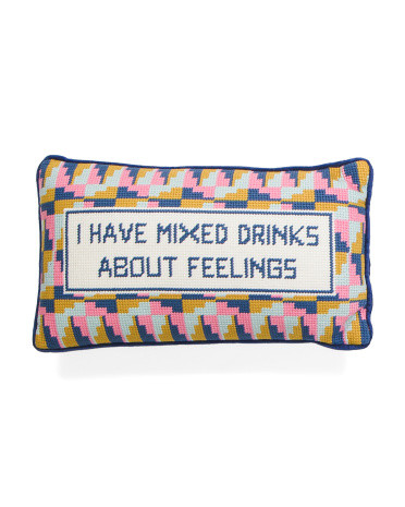 8x14 Mixed Drinks Needlepoint Pillow | TJ Maxx