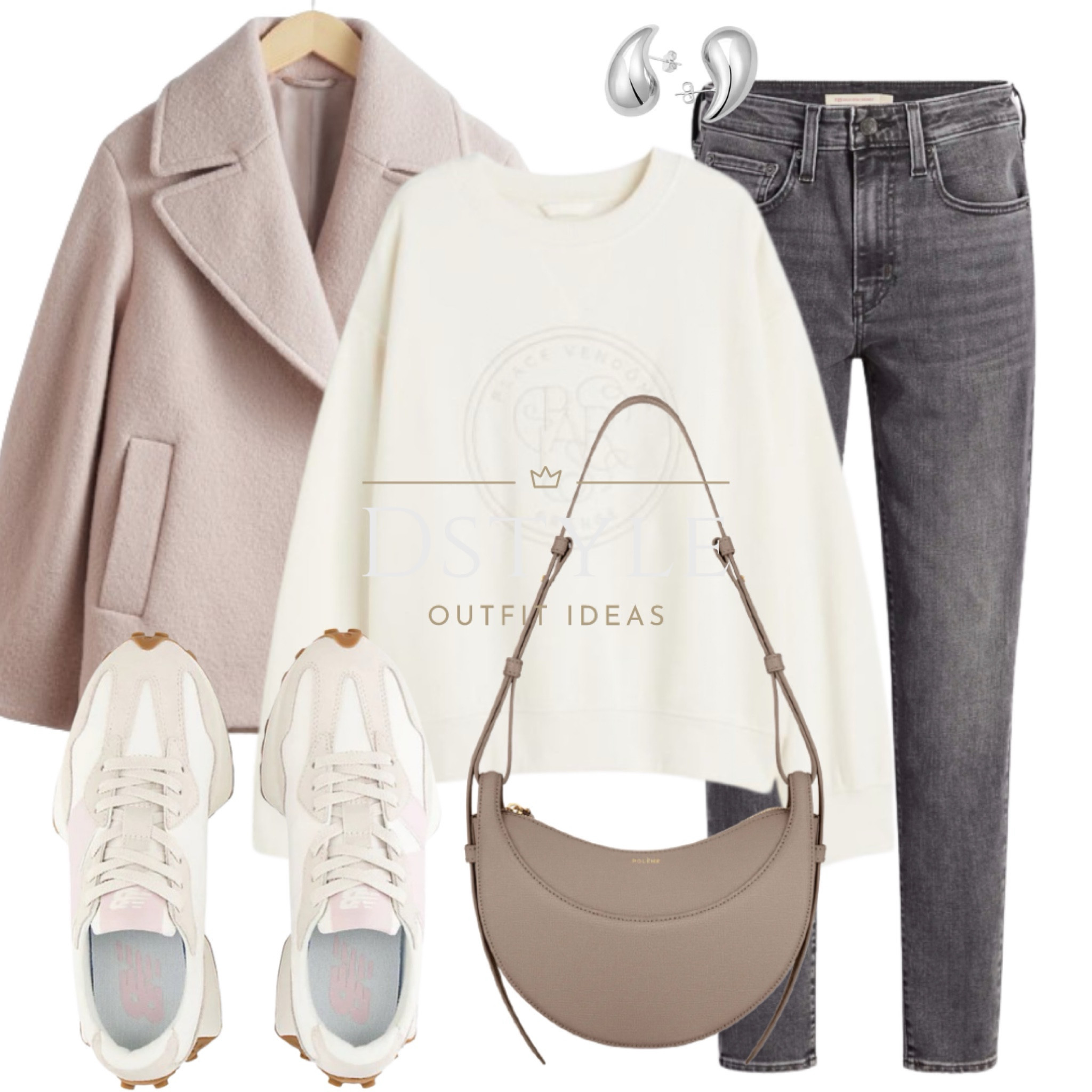 Cozy classics: Cream sweatshirt, grey jeans, light beige wool jacket, and matching New Balance sneakers. Ready for whatever the day brings! #CasualChic #ComfortFirst

#LTKshoecrush #LTKstyletip #LTKfindsunder50