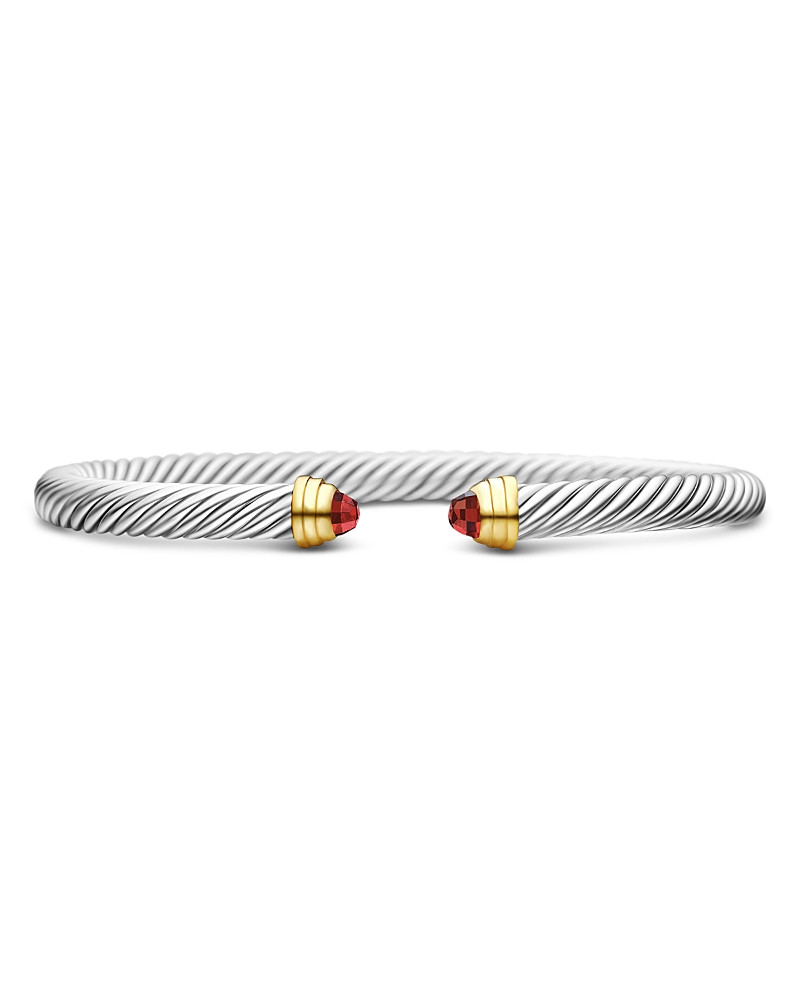 David Yurman Classic Cable Bracelet in Sterling Silver with 14K Yellow Gold and Garnets, 5mm | Bloomingdale's (US)