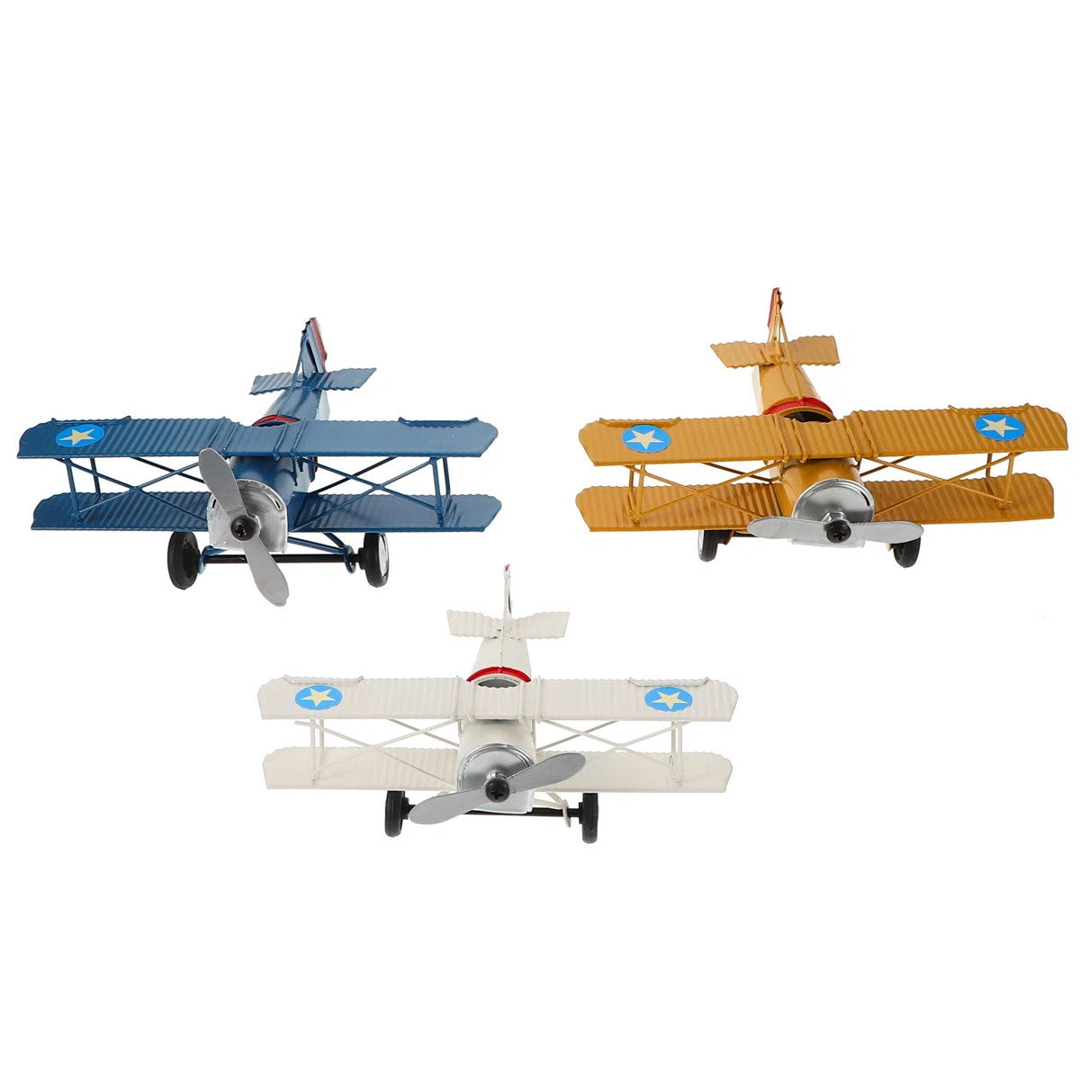 3Pcs Retro Airplane Ornament Iron Aircraft Airplane Vintage Airplane Model Iron Airplane | Wayfair North America