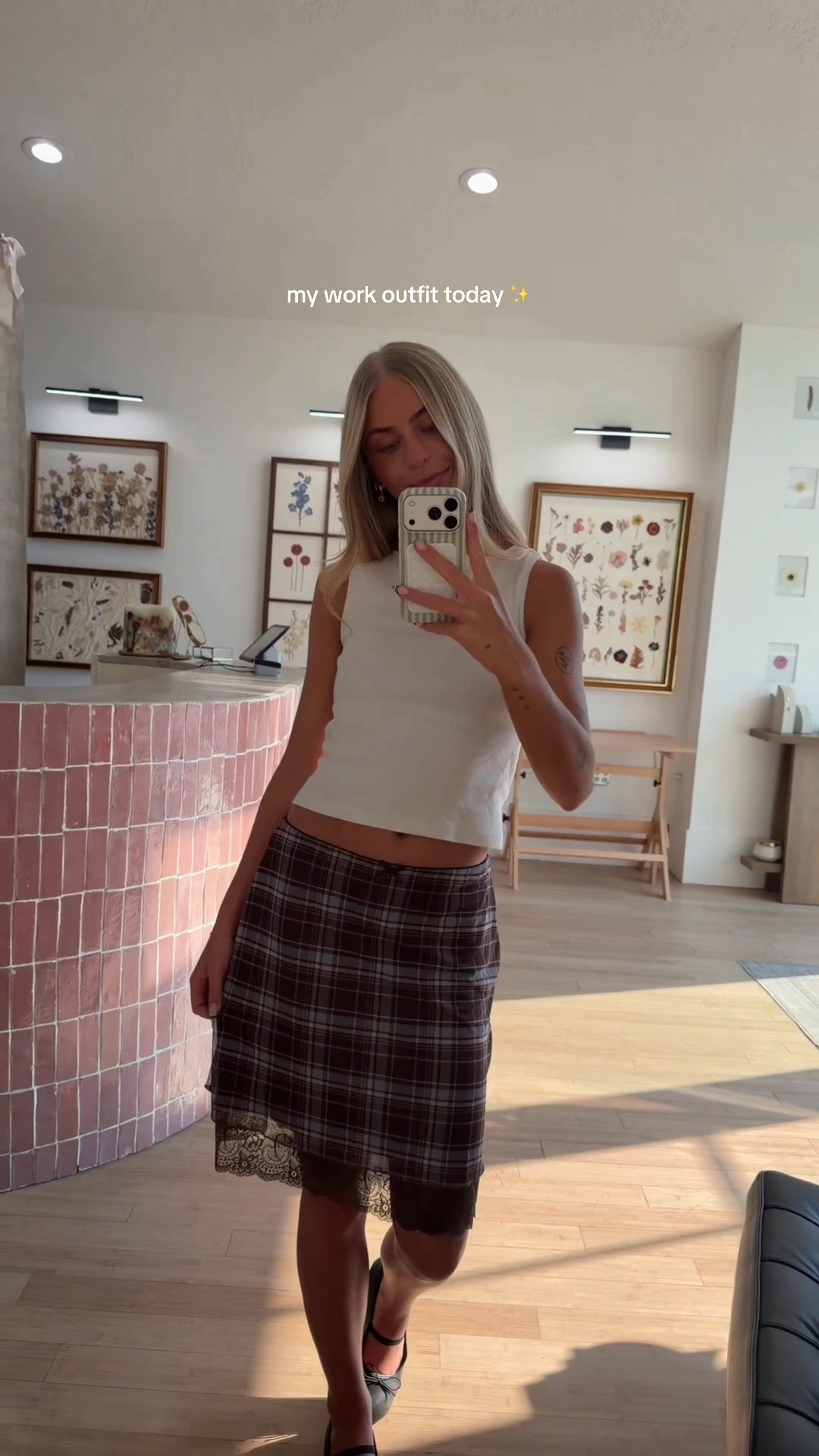 The most perfect skirt 🫶🏼 shirt from Brandy Melville

#LTKWorkwear #LTKootd