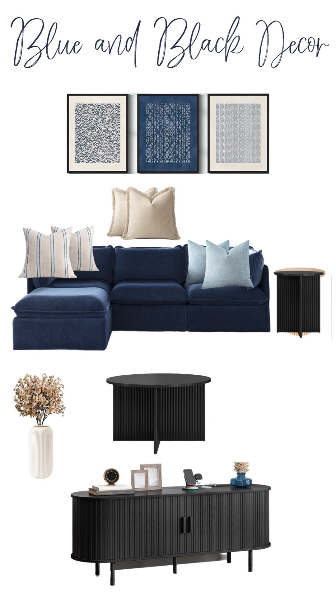Blue and black vibes 🩵🖤 The perfect blue couch decor 

#LTKSeasonal #LTKHome #LTKSaleAlert