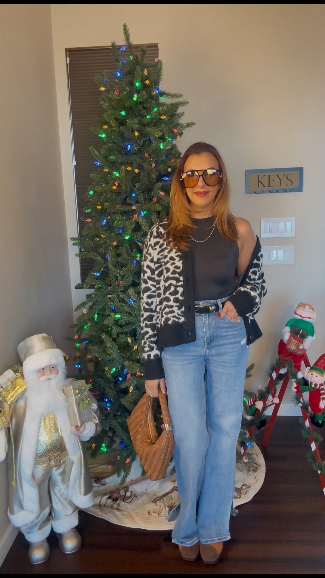 Holiday casual style: leopard cardigan, sleek bodysuit, and classic denim ✨ Linked everything plus similar options—tap to shop the look 🤍


#LTKGiftGuide #LTKHoliday #LTKootd