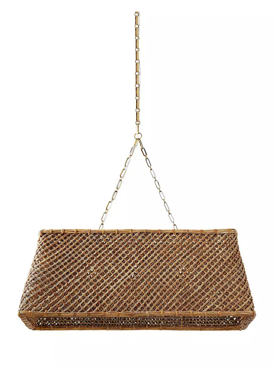 Sydney Rattan Linear Chandelier | Serena and Lily