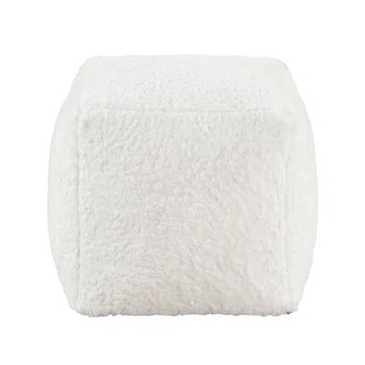 Faux Fur Square Pouf , Non-Slip Floor Indicator, Zippered, 300Lbs Weight Capacity Modern In Fur, Aspect, | Wayfair North America