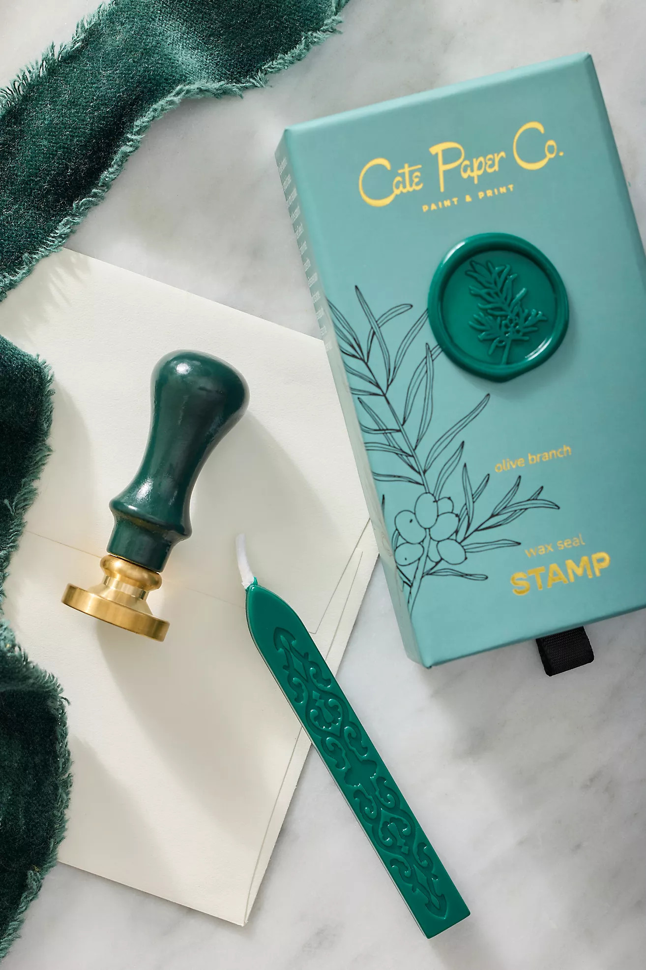 Olive Sprig Brass Wax Stamp | Terrain