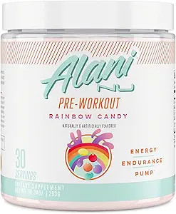 Alani Nu Pre-Workout Supplement Powder for Energy, Endurance, and Pump, Rainbow Candy, 30 Serving... | Amazon (US)