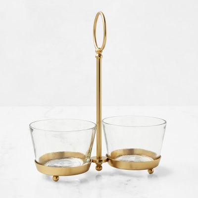 Antique Brass and Glass Condiment Dish | Williams-Sonoma