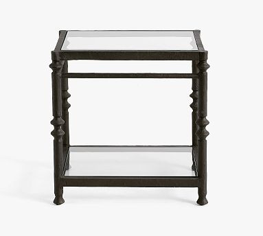 Estelle Rectangular Glass Side Table (17.5") | Pottery Barn (US)