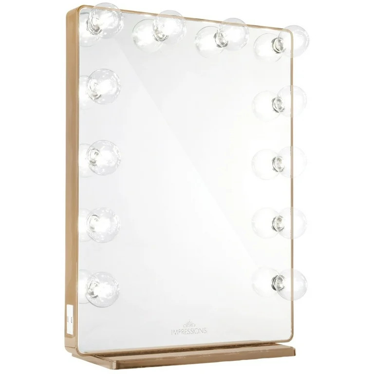 Impressions Vanity Hollywood Glow XL 2.0 Vanity Mirror, Makeup Mirror with Lights (Rose Gold) | Walmart (US)