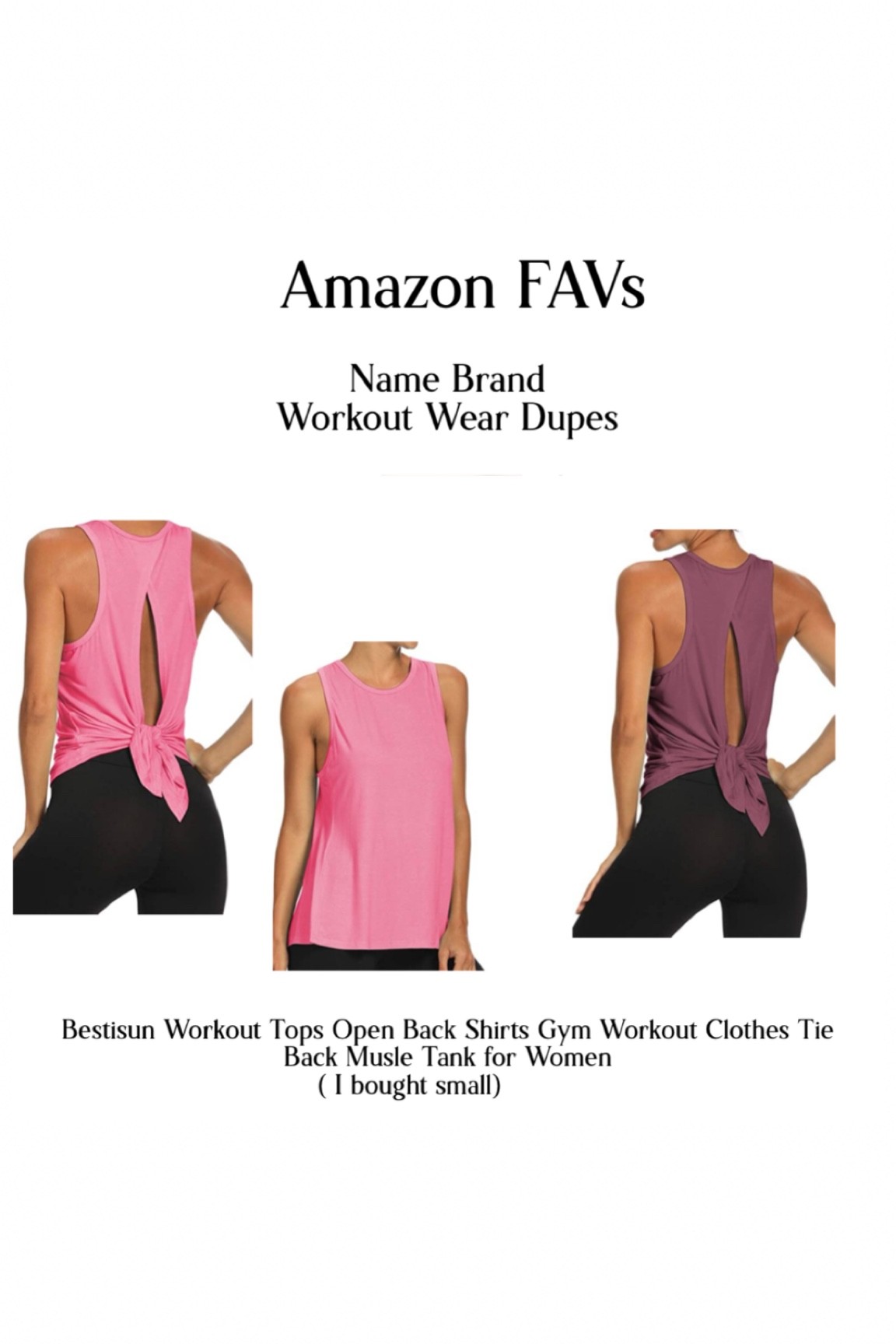 Bestisun Workout Tops Open Back Shirts Gym Workout Clothes Tie Back Musle Tank for Women

#LTKfit #LTKunder50 #LTKunder100