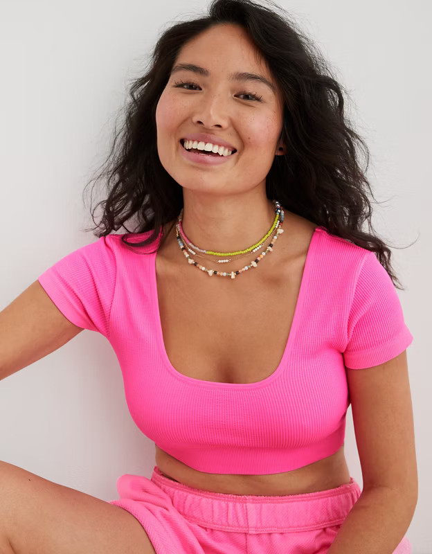 Aerie Seamless Cap Sleeve Bra Top | Aerie