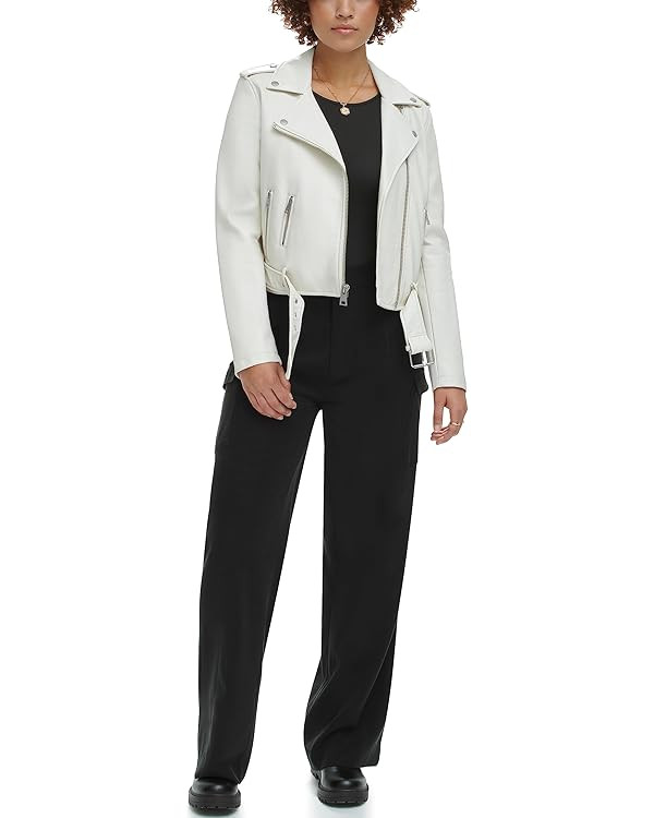 Levi's Women's Faux Leather Belted Motorcycle Jacket (Standard & Plus Sizes) | Amazon (US)