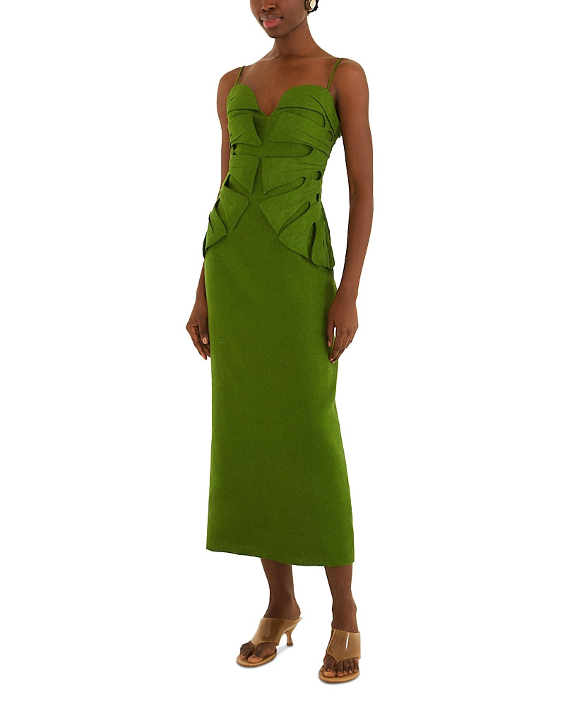 Farm Rio Monstera Leaf Linen Sleeveless Dress | Bloomingdale's (US)