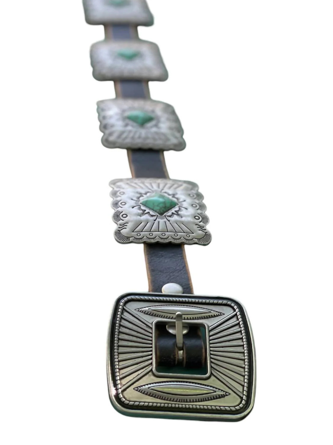 Women's Collins Leather Concho Belt In Black | Shop Simon