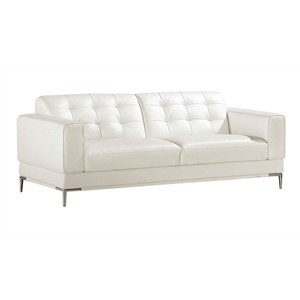 EK003 White Color With Italian Leather Sofa | Cymax