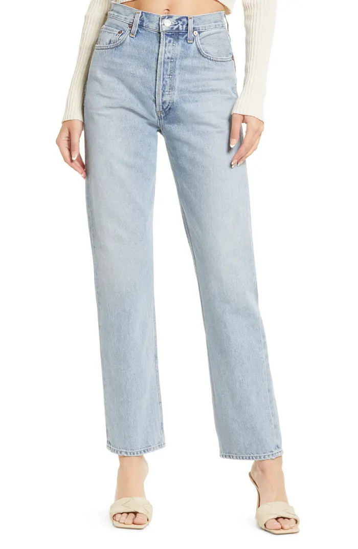 '90s Pinch High Waist Straight Leg Organic Cotton Jeans | Nordstrom