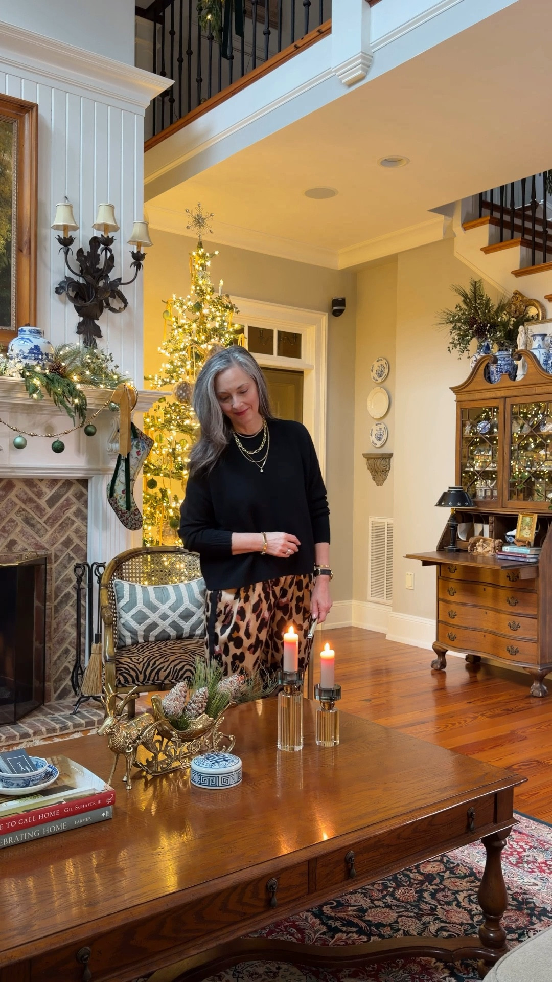 Z GALLERIE side tables are perfect for entertaining! You can move them from room to room easily and they take little to no space. The quality is 💯! The candlesticks are a fun, unique look! 

Leopard pants | gold flats | Birdies | Satin Leopard Pants


#LTKOver40 #LTKHoliday #LTKHome
