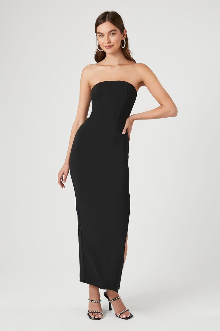 Strapless Leg-Slit Maxi Dress | Forever 21 (US)