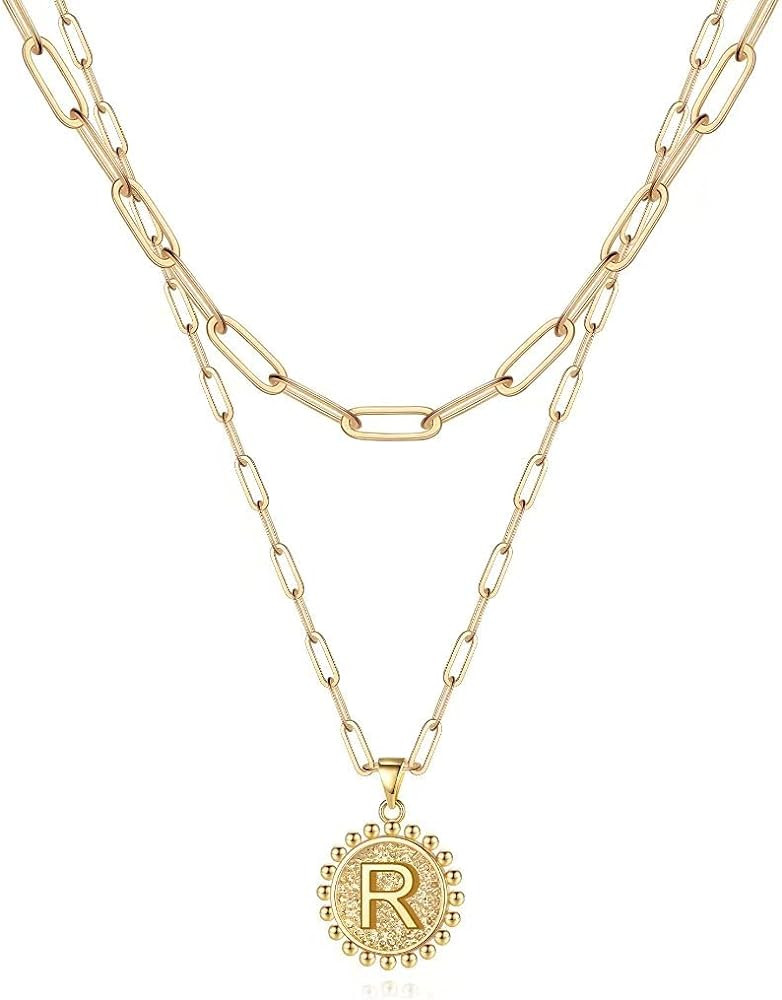 Layered Choker Necklaces for Women, 14K Gold Plated Dainty Layering Paperclip Chain Necklace Simp... | Amazon (US)