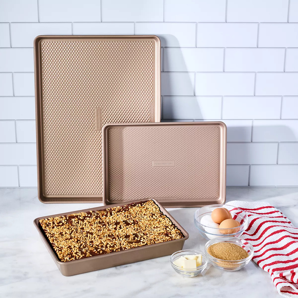Food Network™ 3-pc. Essential Textured Bakeware Set | Kohl's