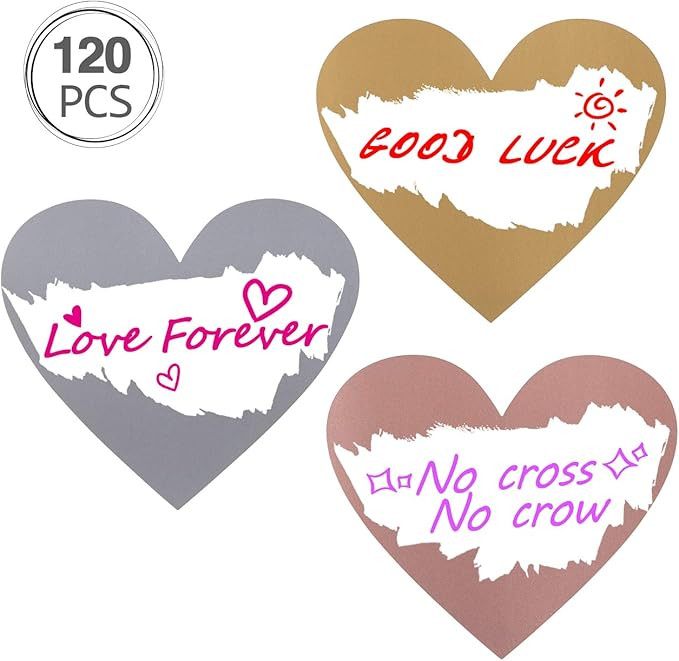 120 Pieces 3 Inch Heart Shape Scratch Off Stickers Labels for DIY Valentine's Day Scratch Off Car... | Amazon (US)
