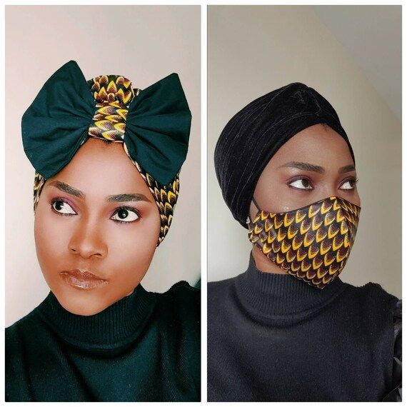 African Hair Turban/ Face Mask/ Reusable Face Mask/ Turban/ Ankara Print / African Print Turban/ | Etsy (CAD)