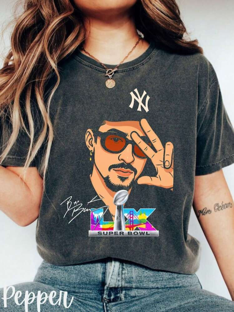 Bad Tee Bunny T-Shirt, Retro 90s Streetwear Bootleg Tee, Vintage Y2K Graphic Shirt | SHEIN