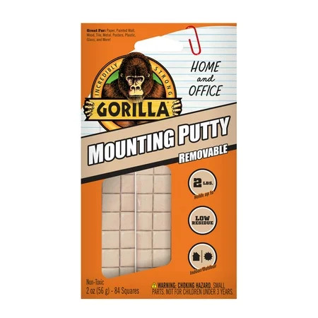 Gorilla Glue Beige 2 oz Mounting Putty Pre-Cut Sqaures 84 Count | Walmart (US)