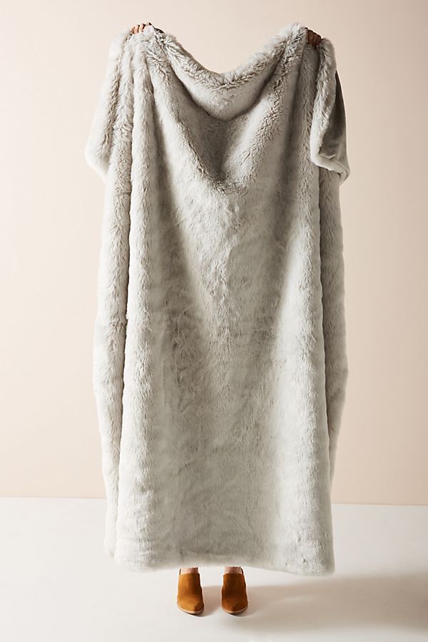 Fireside Faux Fur Throw Blanket | Anthropologie (US)