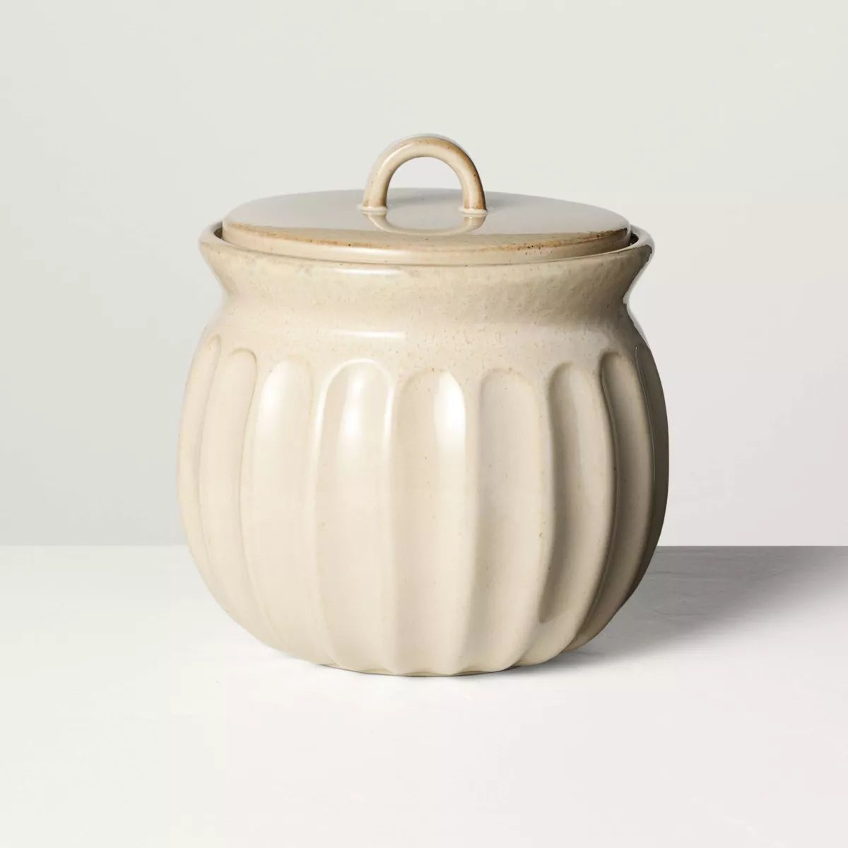 Fluted Stoneware Countertop Canister Tan - Hearth & Hand™ with Magnolia | Target