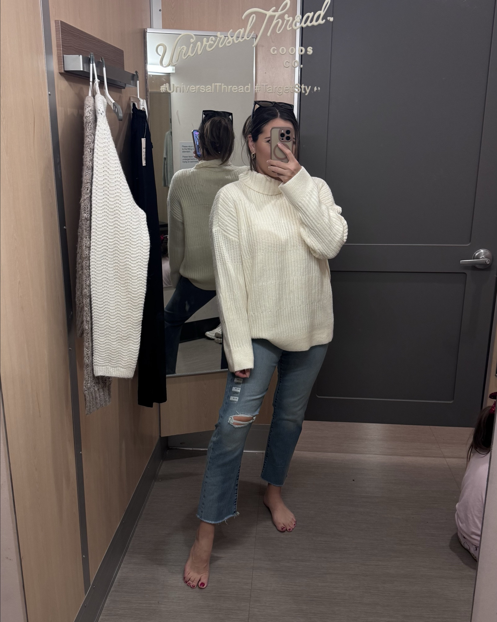 Um this sweater is so much cuter in person! And so soft! This entire outfit is 20% off 