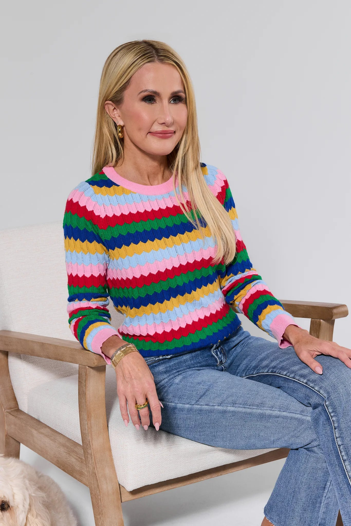 Mandy Multi Striped Knit Sweater | Avara