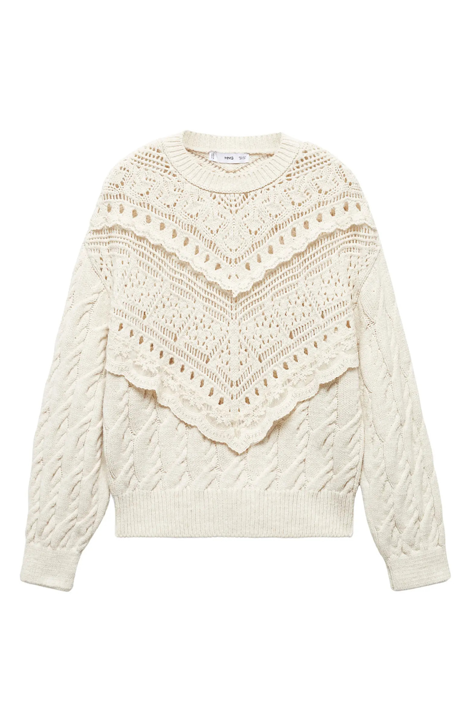 Openwork Lace Cable Stitch Sweater | Nordstrom