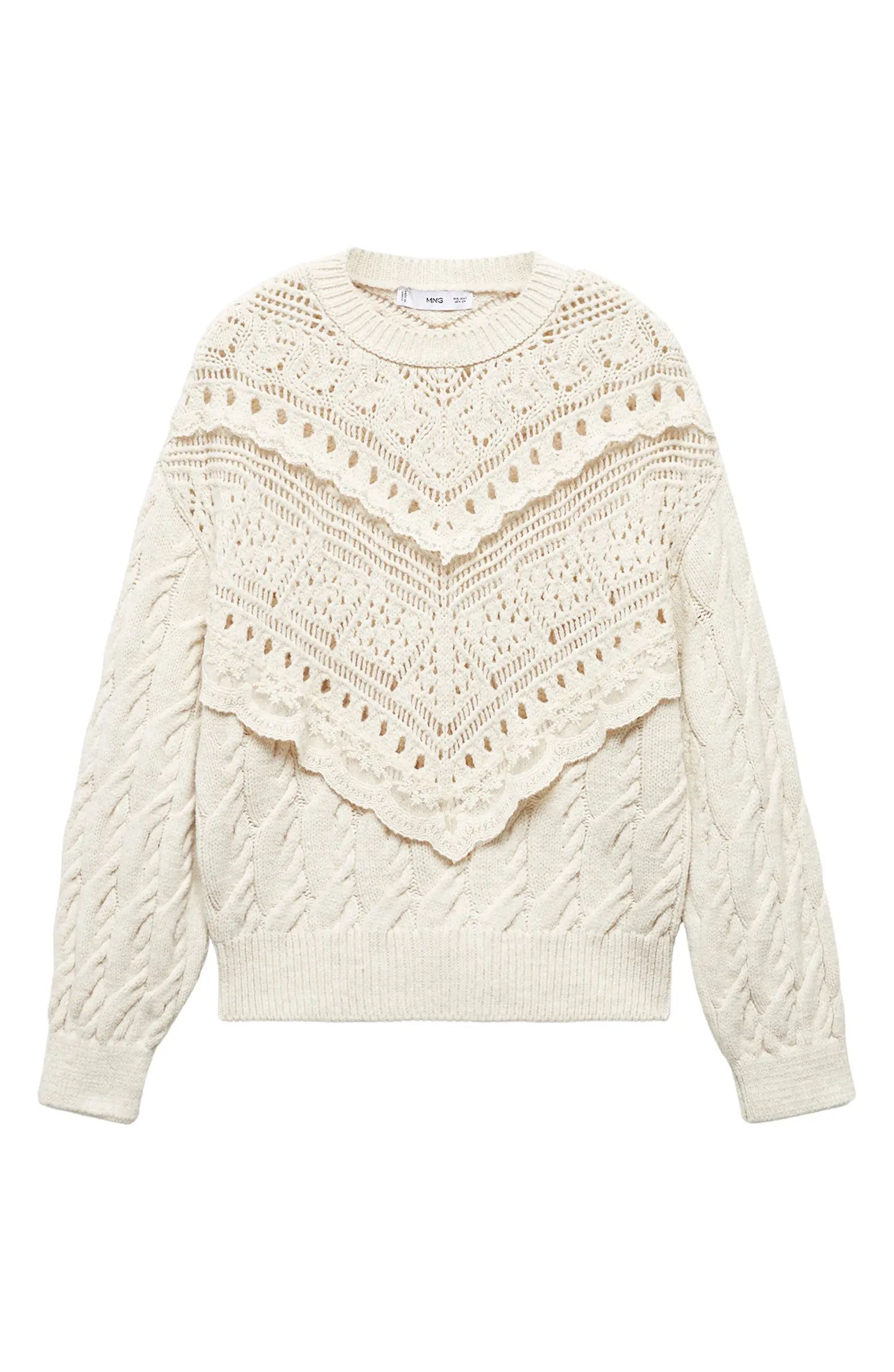 Openwork Lace Cable Stitch Sweater | Nordstrom