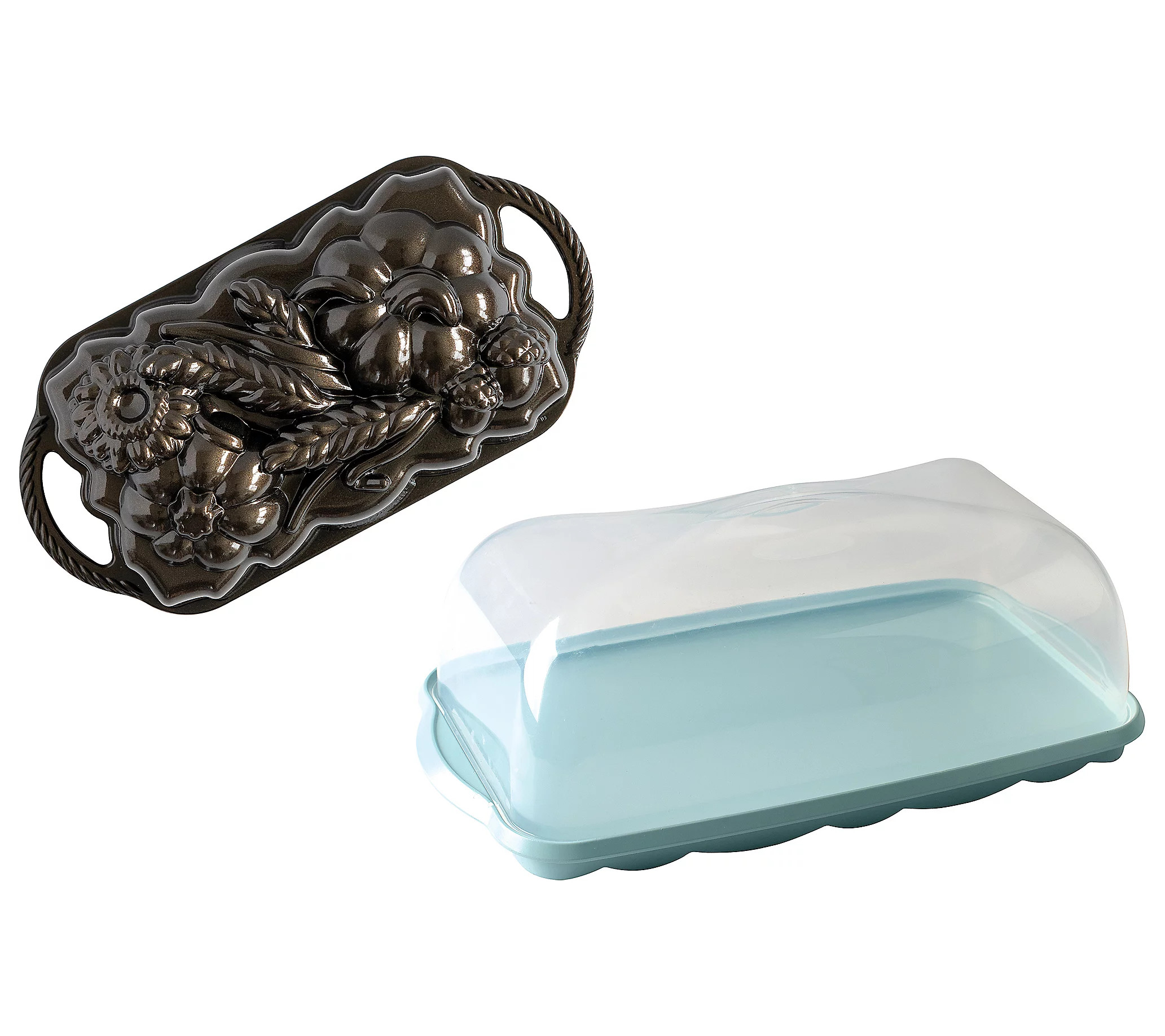 Nordic Ware Sunflower & Pumpkin Loaf Pan & Keeper Set | QVC