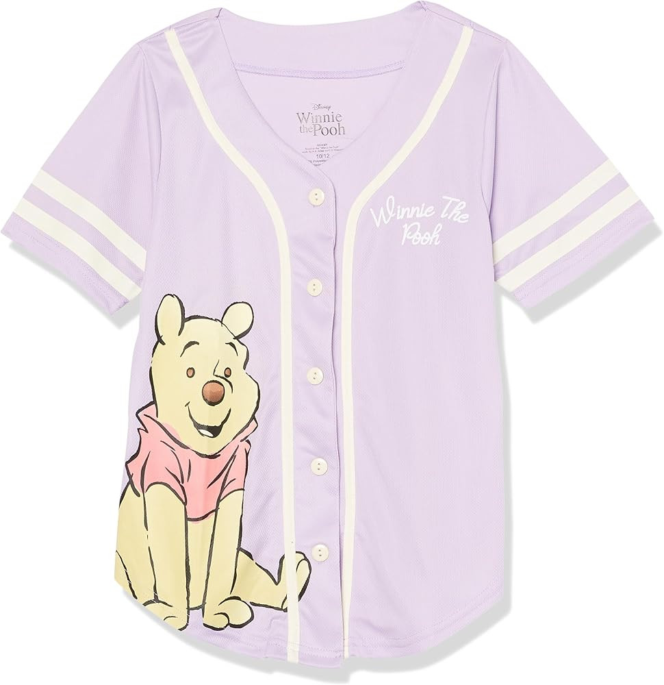 Disney Girls Winnie The Pooh Baseball Jersey-Classic Mesh Button Down Shirt | Amazon (US)