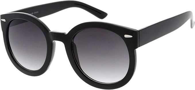zeroUV - Round Retro Oversized Sunglasses for Women with Colored Mirror and Neutral Lens 53mm | Amazon (US)