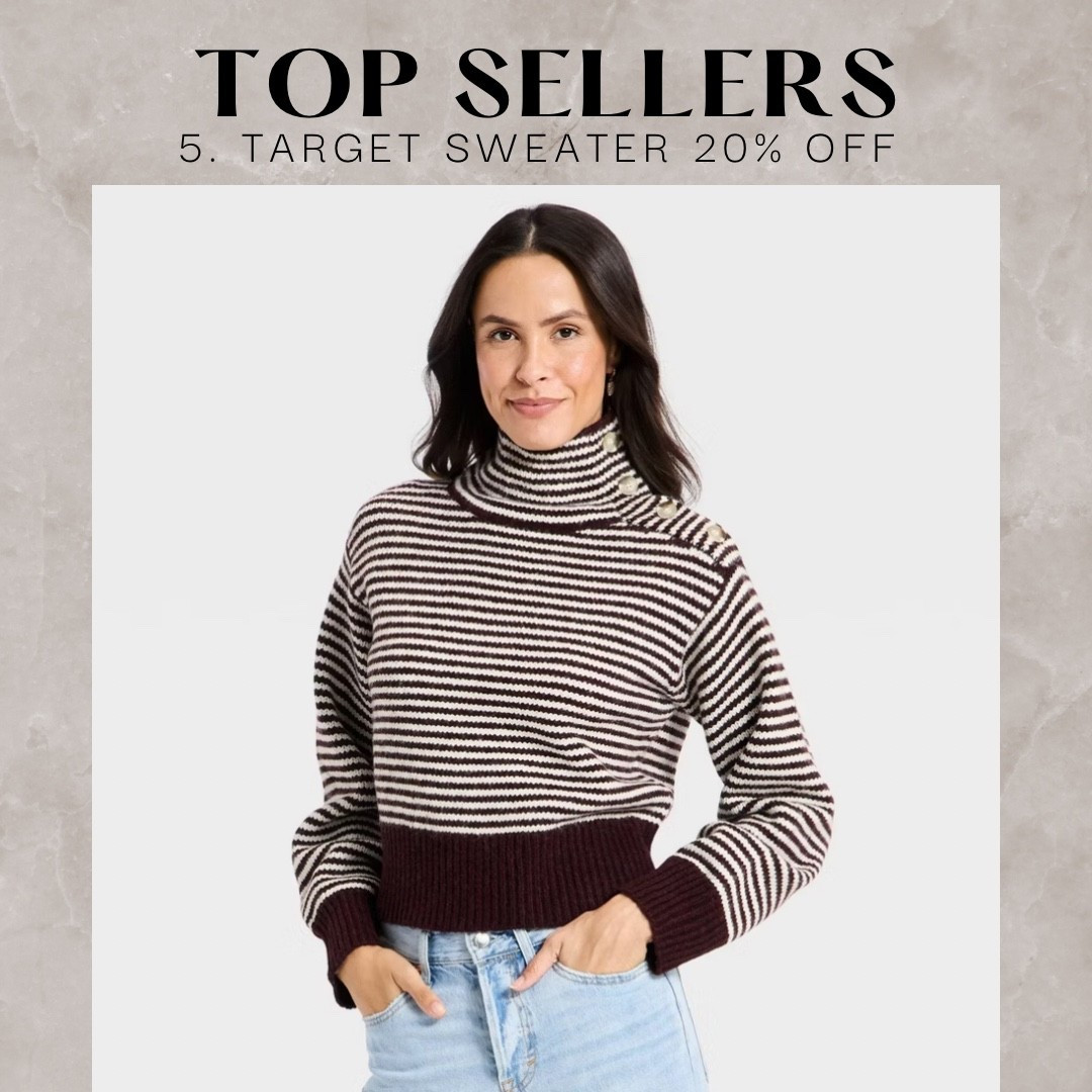 Weekly best seller 
Target sweater 20% off 

#LTKSaleAlert #LTKFindsUnder100 #LTKFindsUnder50