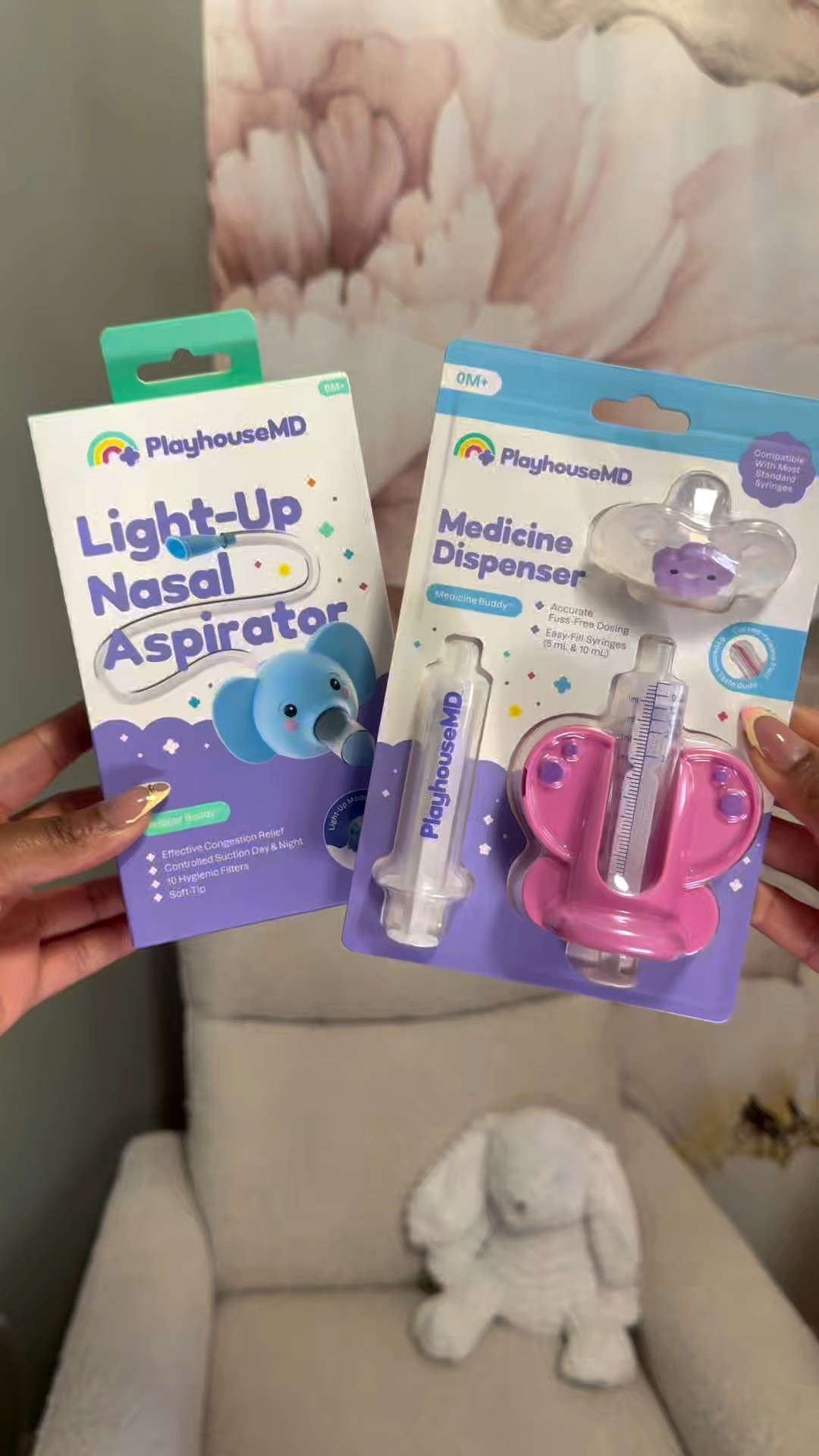 As a first-time mom, I know how overwhelming sick days can feel. That’s why I’m so excited to share our newest helpers from Playhouse MD, thoughtfully designed to bring comfort, ease, and even a little fun to care routines. 🐘🦋🚀🐳