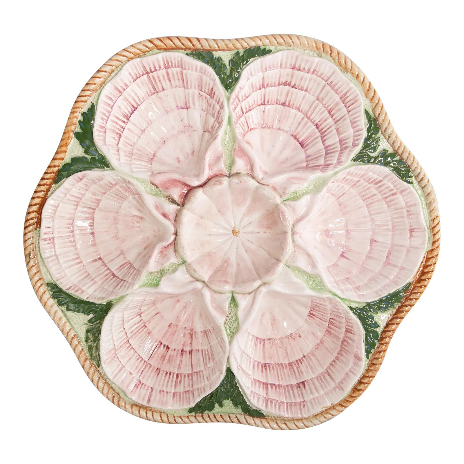 Large French Majolica Oyster Plate Platter | Chairish