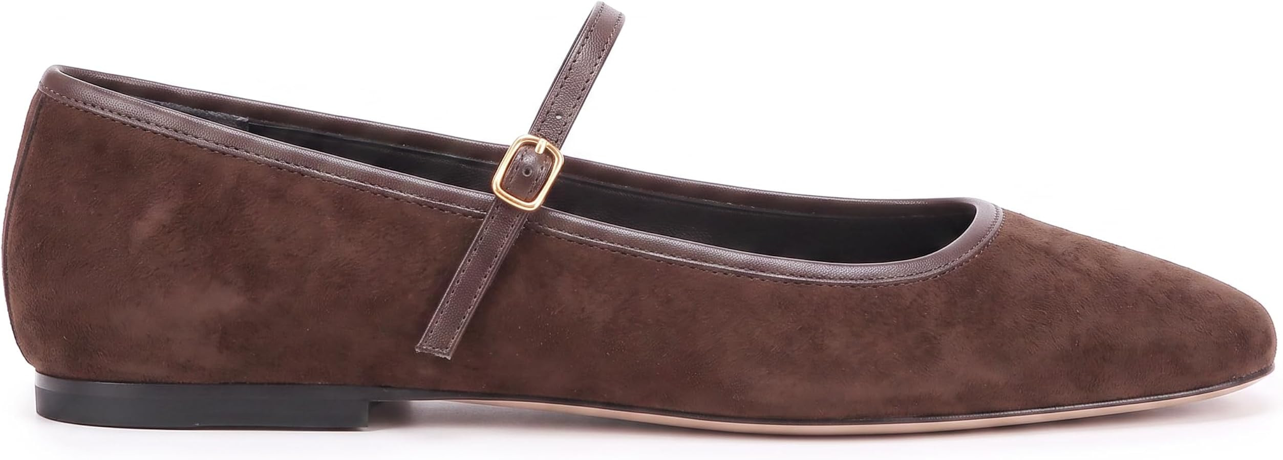 Suede Mary Jane Ballet Flats for Women Square Toe Slip On Balleina Shoes | Comfortable Closed Toe... | Amazon (US)